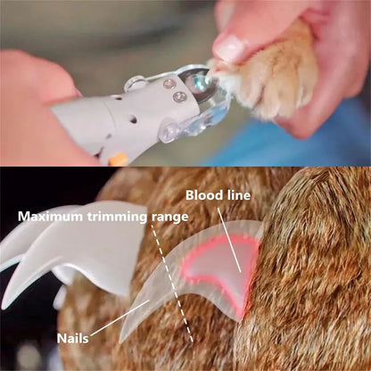 Pet Nail Clipper with LED Light & 5X Magnification, Safe Nail Trimmer for Dogs Cats, Bright LED for Clear Nail View, Professional Pet Grooming Accessory for At-Home Pet Nail Care