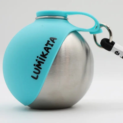 Lumikata 2-In-1 Portable Dog Water Bottle - 10Oz Stainless Steel, Silicone Foldable Bowl Mode, Leak-Proof Water Ball, Small Dog Walking & Pet Feeding Supplies, Water Bottles