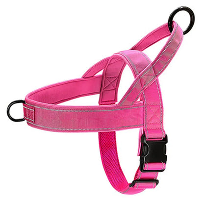 Lightweight Nylon No-Pull Adjustable Straps Dog Harness - Chafe-Resistant, Secure Control, Quick Release Pet Vest with Reflective Accessory for Daily Walks, Camping (Solid, S/M Sizes, Fits Multiple Breeds)