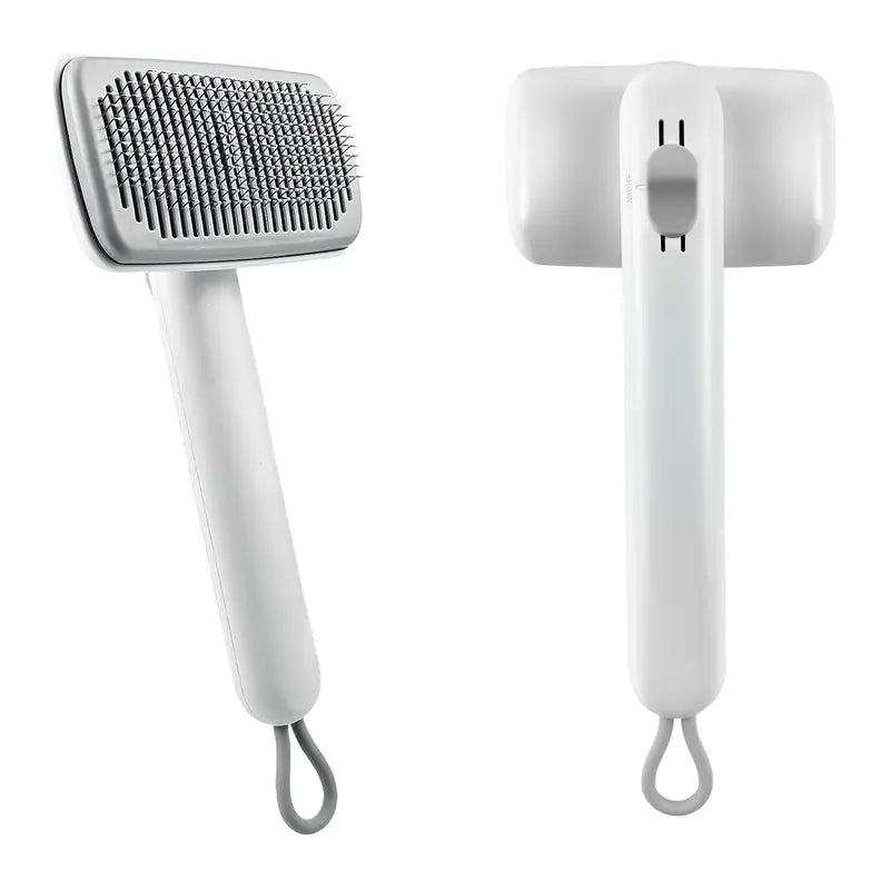 Dog & Cat Self-Cleaning Deshedding Slicker Comb - 1-Click Release Grooming Brush, Grooming Goods, Deshedding Combs & Brushes for Shed Control, Easy Clean, No Hair Picking