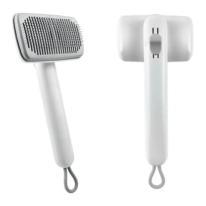 Dog & Cat Self-Cleaning Deshedding Slicker Comb - 1-Click Release Grooming Brush, Grooming Goods, Deshedding Combs & Brushes for Shed Control, Easy Clean, No Hair Picking