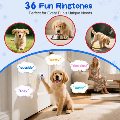 Chunhee Dog Potty Training Doorbell Kit - Chew-Proof, 36 Custom Sounds, 0-115Db Adjustable Volume, Touch Button, Potty Alert, Indoor & Outdoor Pet Supplies That Reduces Accidents